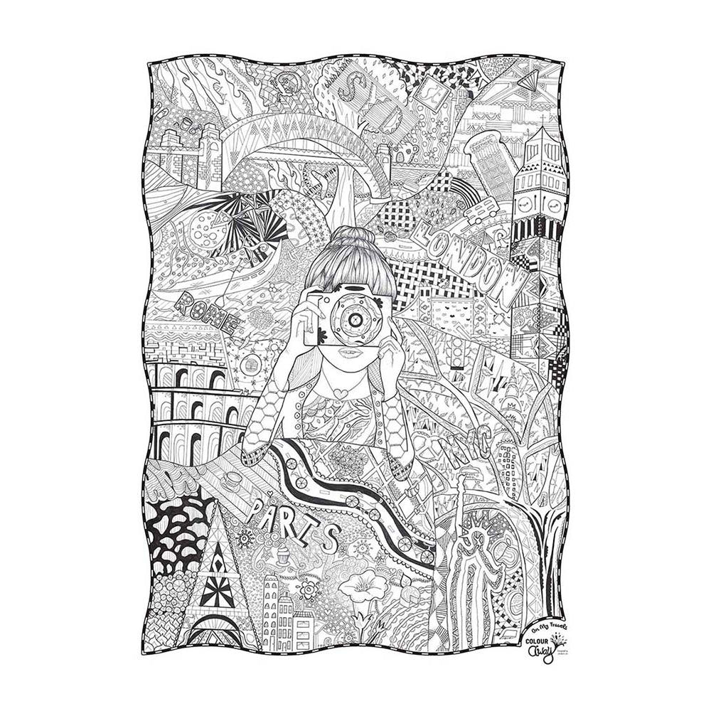 ColourAway Colouring In Poster Kit Kids/Children On My Travels 8y+