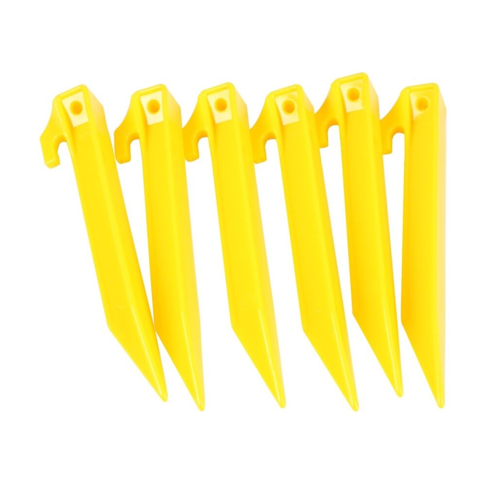 4x 6pc Wildtrak Tent Pegs Plastic Camping Accessories/Equipment 180mm