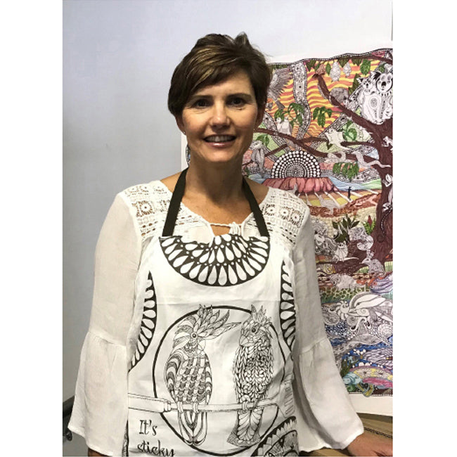 ColourAway Colouring-in 100% Cotton Cockatoo Apron