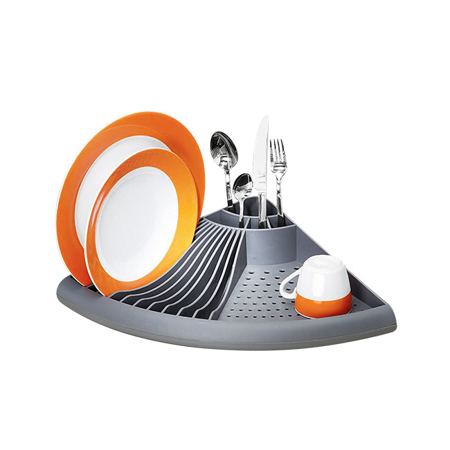 Wildtrak 49cm Dish Corner Rack w/ Drip Tray - Grey