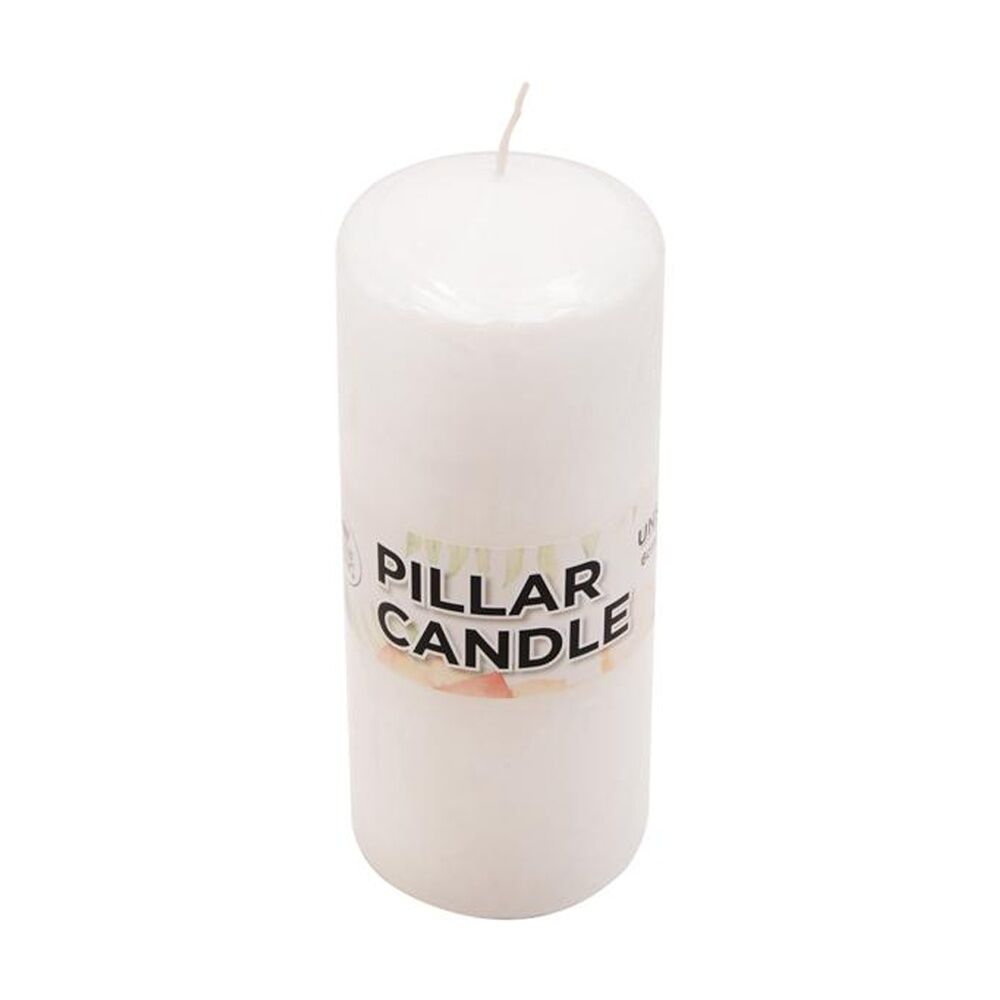 6PK Divine Living Wax Pillar Church Decorative Candle 6x15cm White