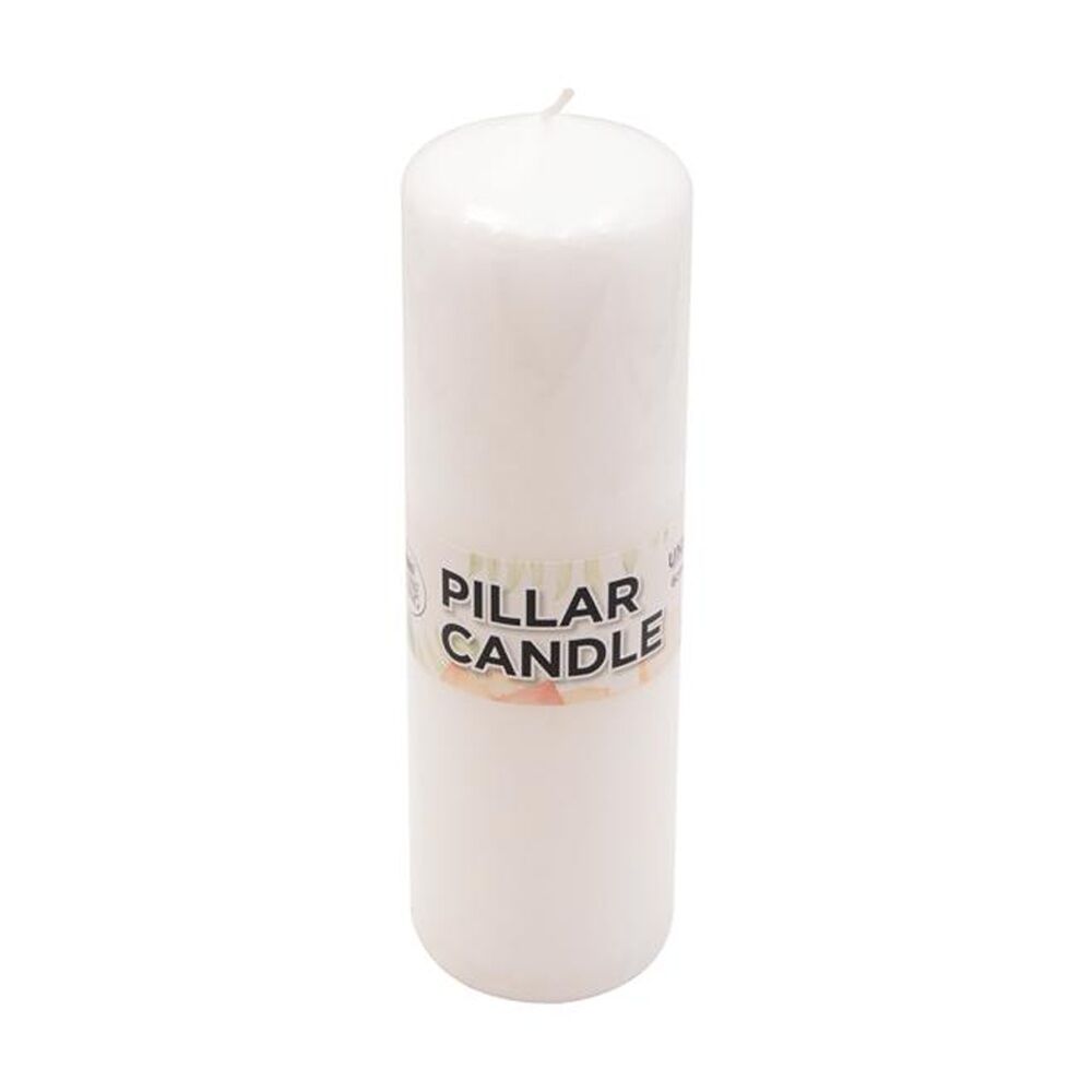 12PK Divine Living Wax Pillar Church Decorative Candle 6x20cm White