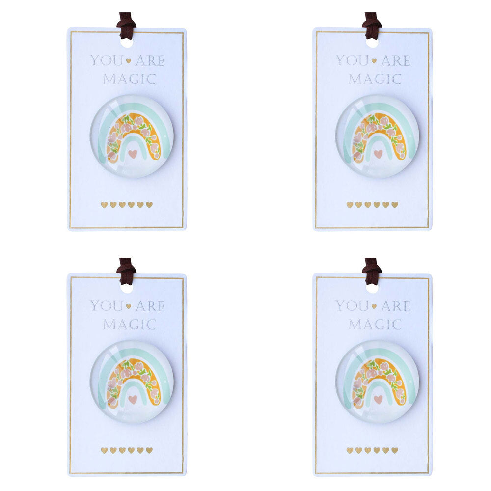 4PK LVD You Are Magic Glass/Metal 10cm Gift Tag Fridge Magnet Round