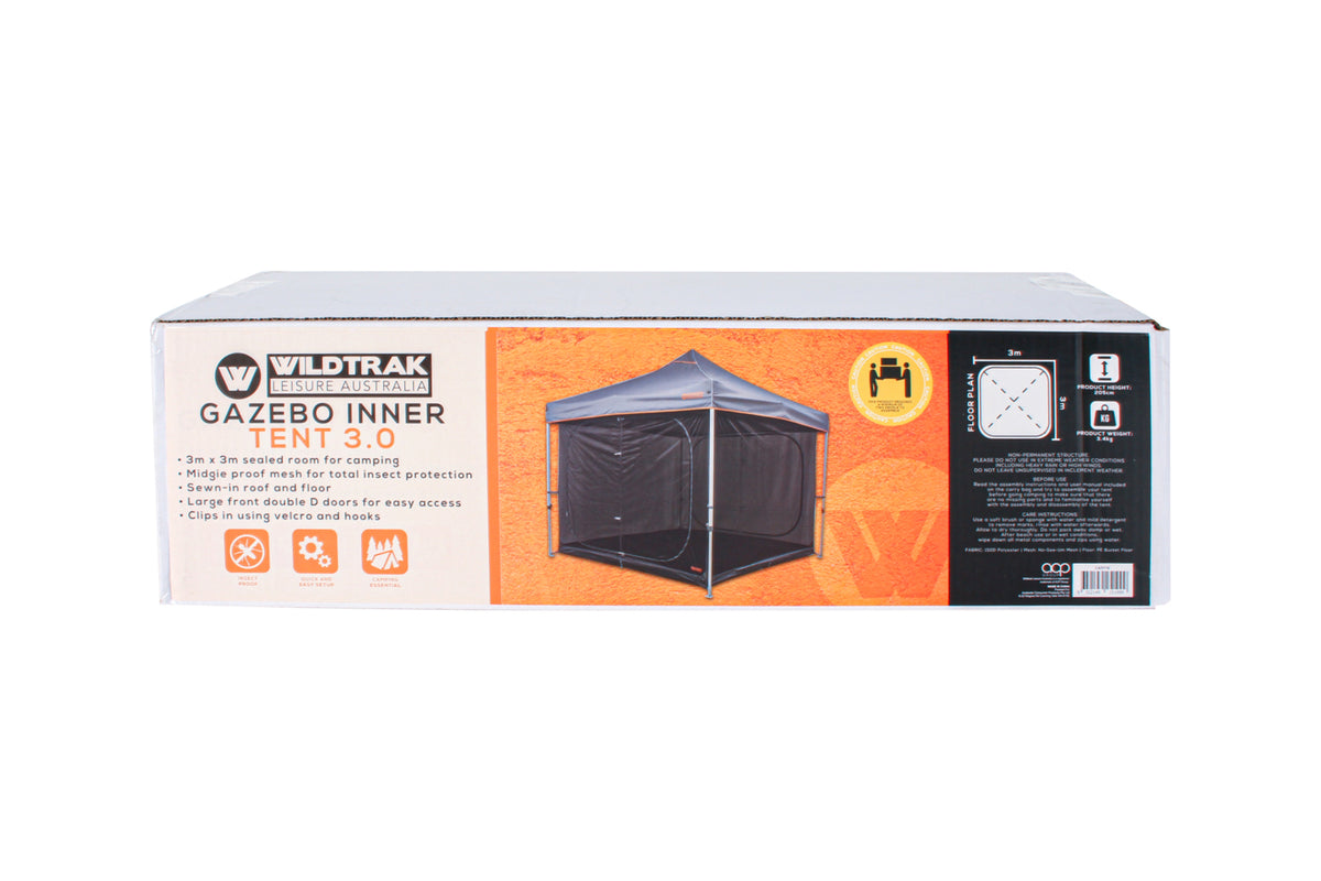 Wildtrak Inner Mesh 3.0 Outdoor Camping Shelter For 3m Gazebo - Grey