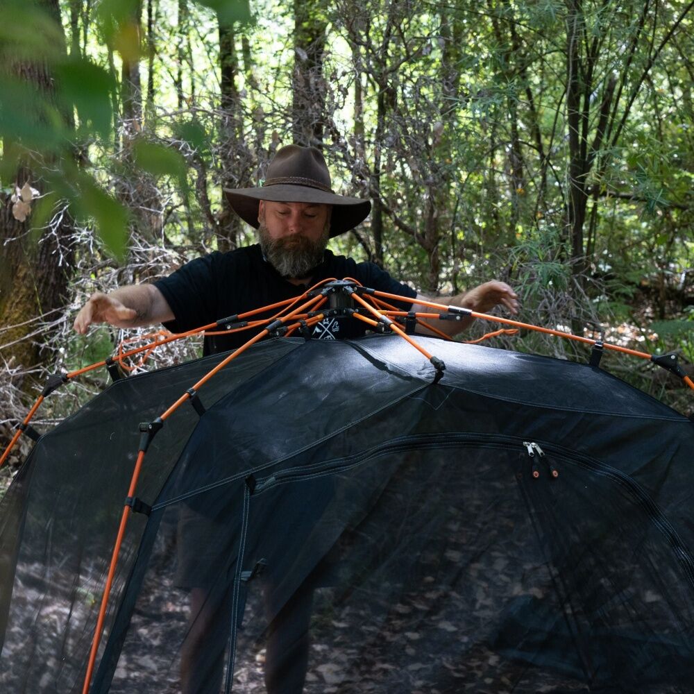 Wildtrak Easy Up 2-Person Mozzie Dome Camping Tent - Black