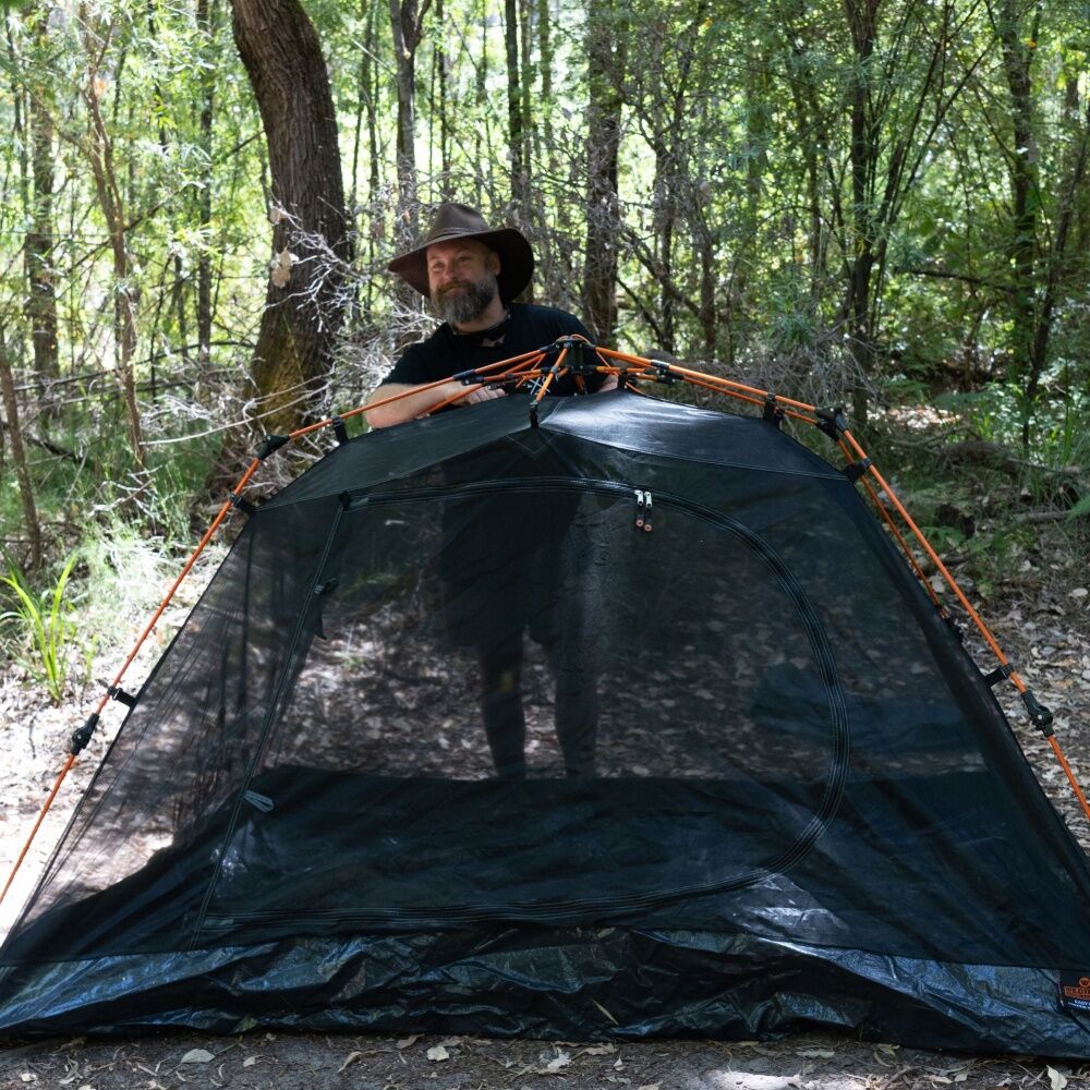 Wildtrak Easy Up 2-Person Mozzie Dome Camping Tent - Black
