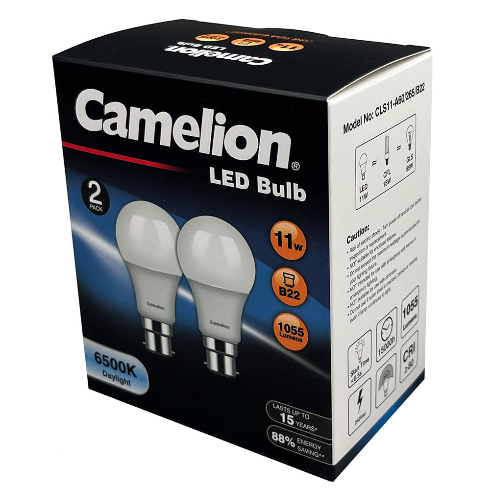 3x 2pc Camelion Led Light Globe 11W 240V Bayonet Daylight 6500K