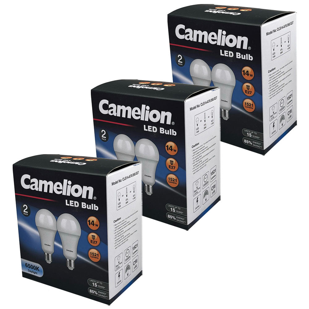 3x 2pc Camelion Led Light Globe 14W 240V Edison Daylight 6500K E27