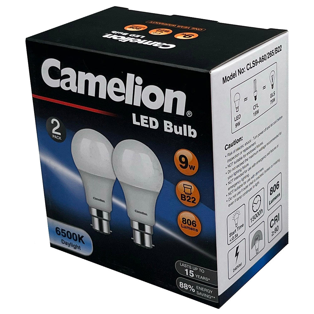 3x 2pc Camelion Led Light Globe 9W 240V Bayonet Daylight 6500K