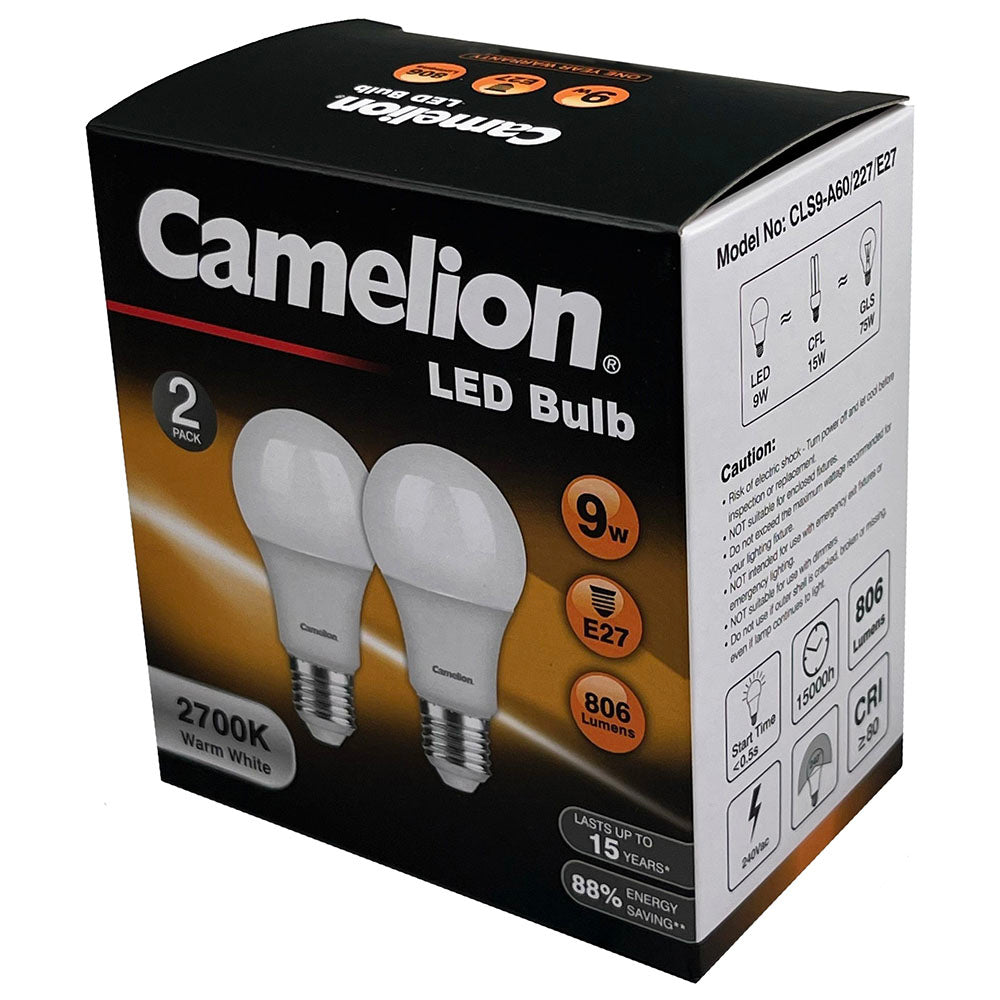 3x 2pc Camelion Led Light Globe 9W 240V Edison Warm 2700K E27