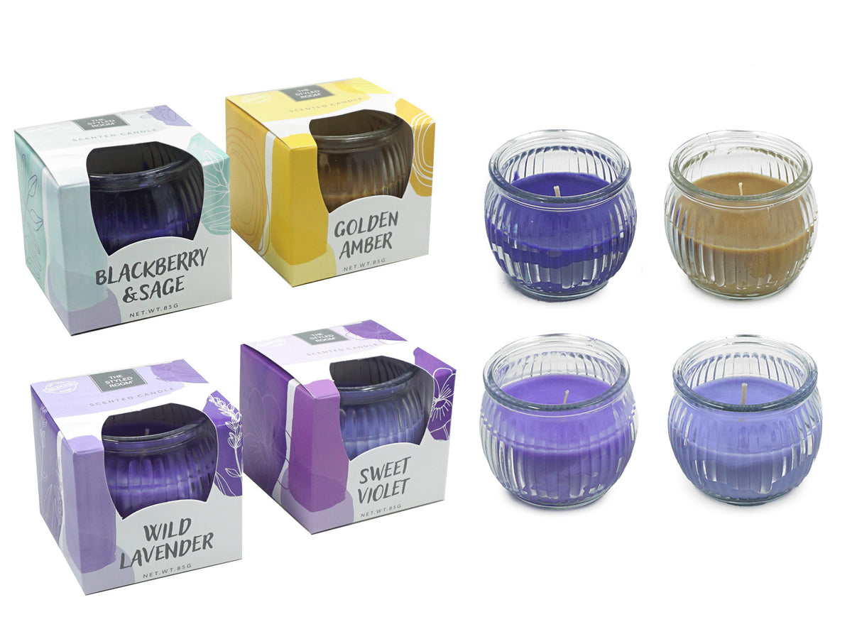 12PK The Styled Room Scented Candle 85 Grams Assorted Colours