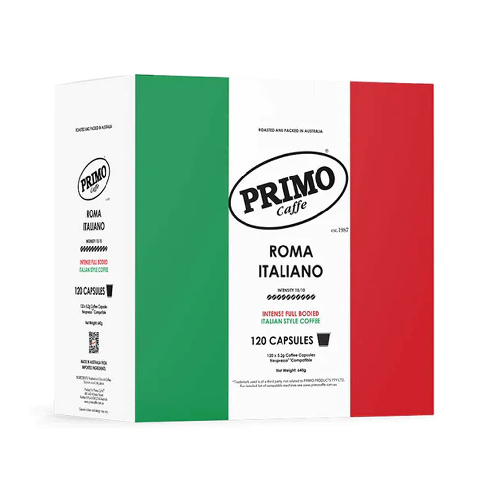 120pc Primo Caffe Roma Italiano Intense Coffee Capsules 640g for Nespresso Machine