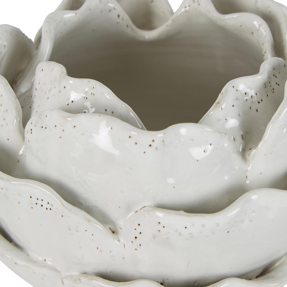 Belle Cabbage Flower Vase Home/Room Decor Small 24cm - White