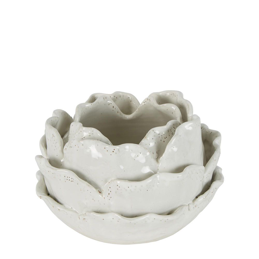 Belle Cabbage Flower Vase Home/Room Decor Small 24cm - White