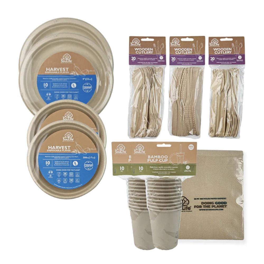 170pc Ecosoulife Gather Around The Green Table Cutlery Bundle