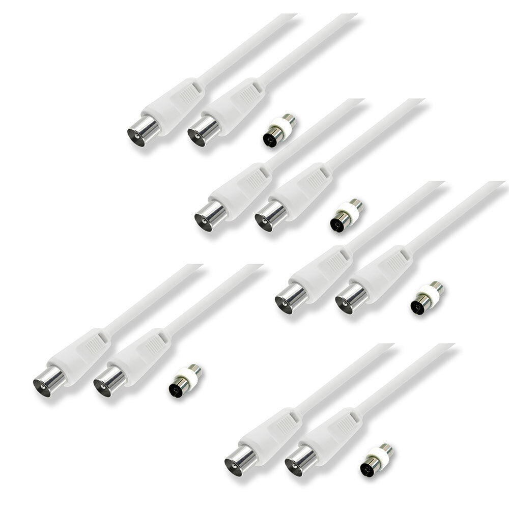 5PK Sansai 1.5m Male To Male Antenna Flylead w/ Female Adaptor