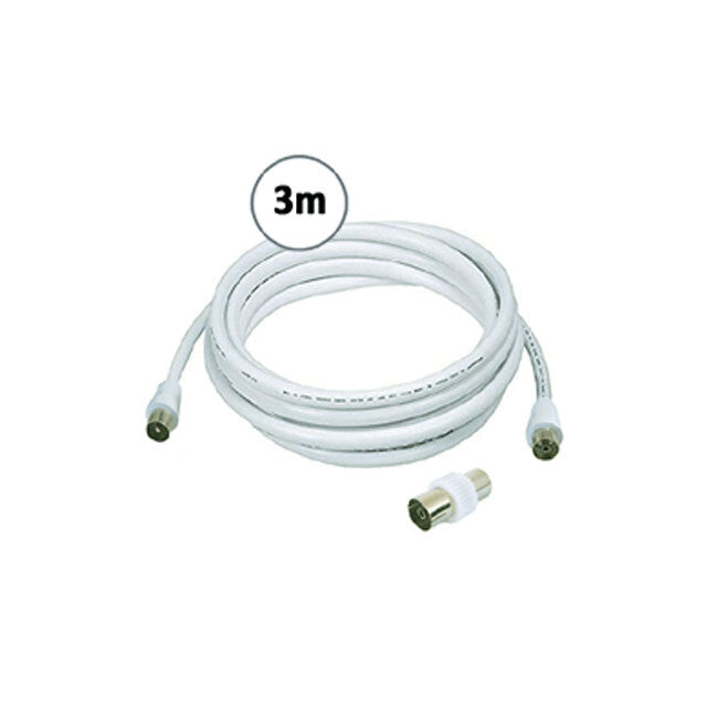 Sansai 3m Male To Male Antenna Flylead w/ Female Adaptor