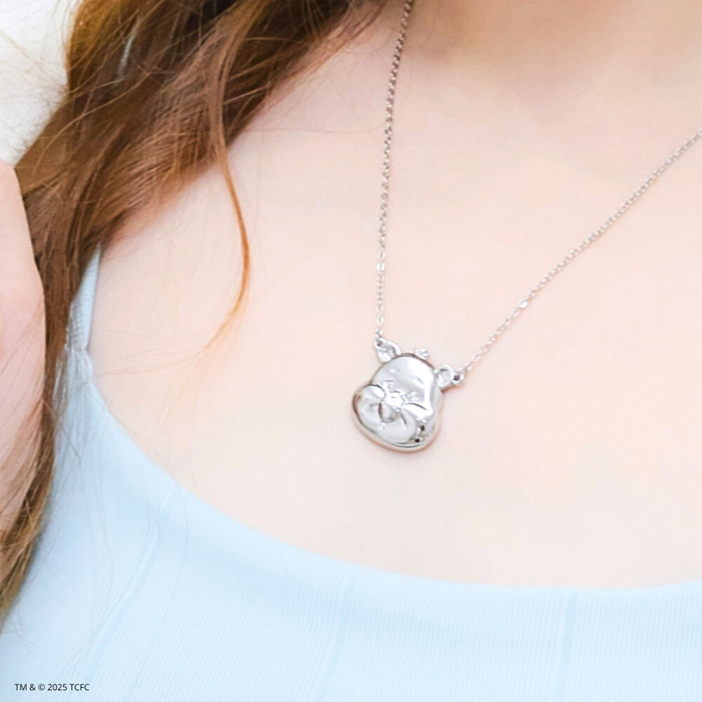 Care Bears Heart Logo Necklace - Gold Plated Brass - Silver