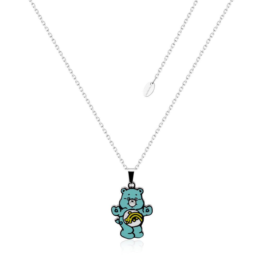 ECC Care Bears Wish Bear Belly Badge Enamel Necklace - Stainless Steel - Blue
