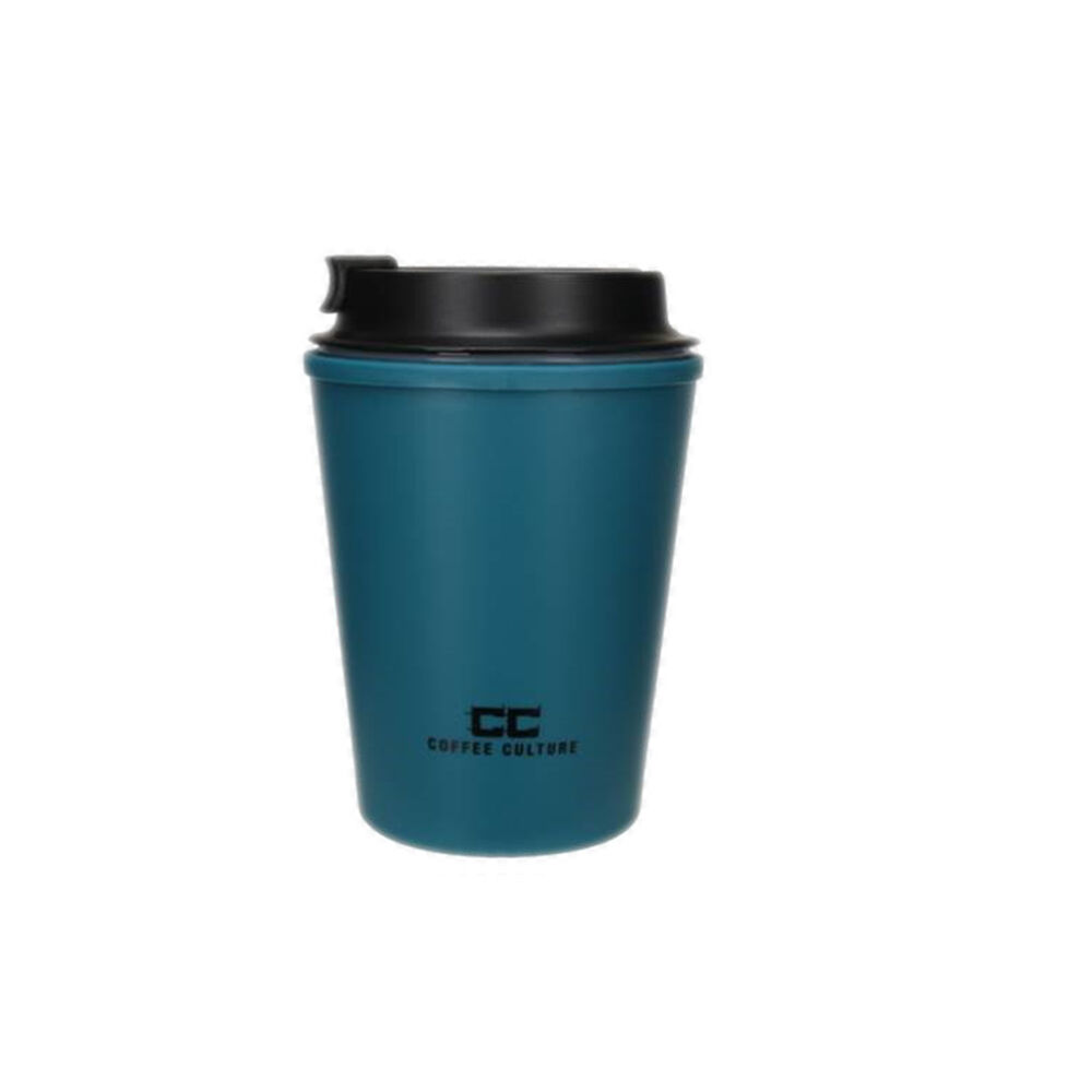2PK Coffee Culture Eco Double Wall 350ml Reusable Travel Cup - Blue