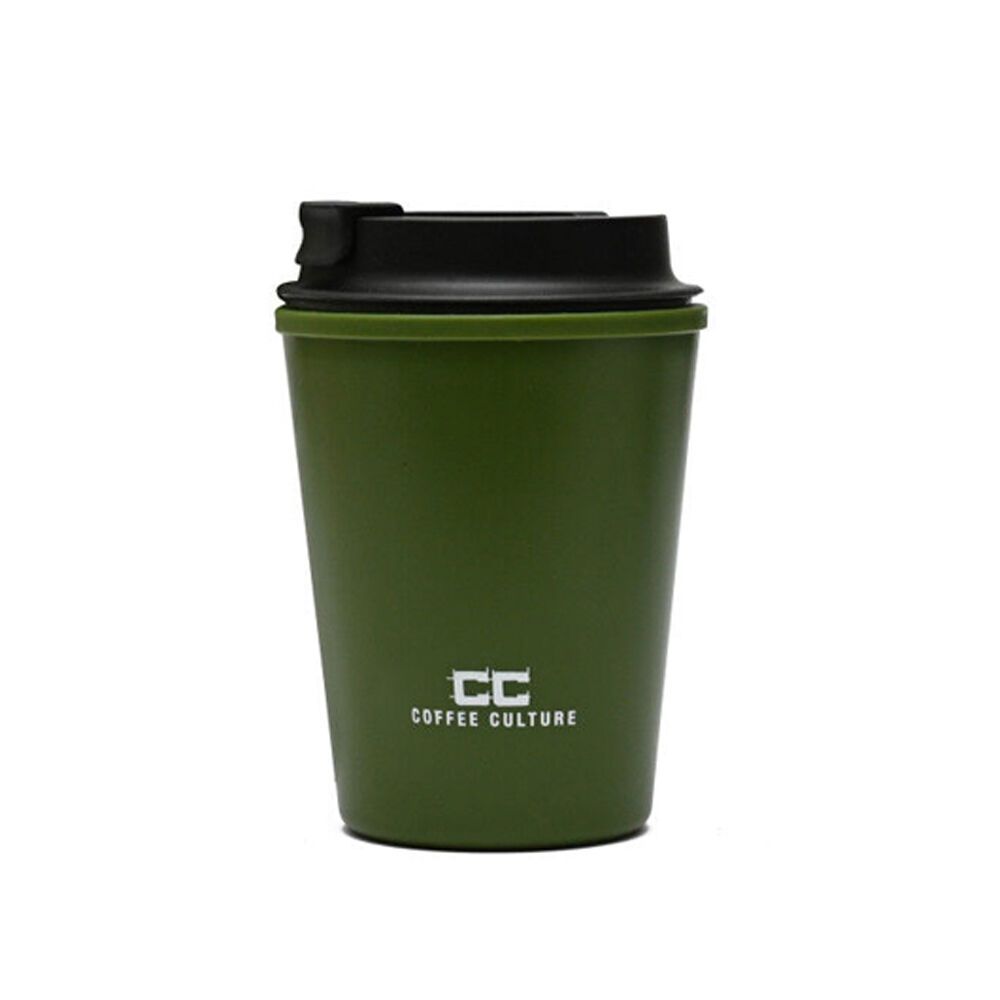 2PK Coffee Culture Eco Double Wall 350ml Reusable Travel Cup - Green