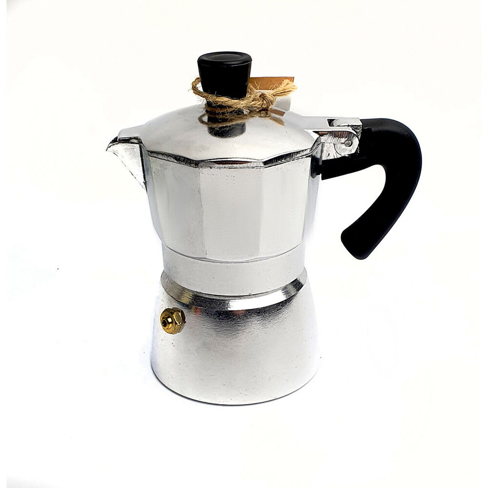 2PK Coffee Culture Aluminium 1-Cup Espresso Stovetop Coffee Maker - Slvr