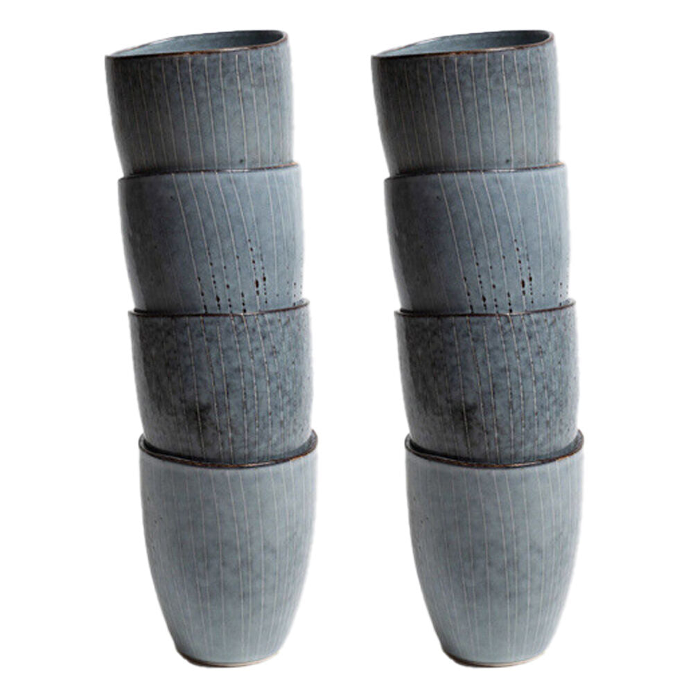 2x 4pc Coffee Culture Reactive 280ml Ceramic Coffee & Tea Cup Blue