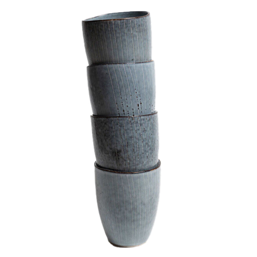 2x 4pc Coffee Culture Reactive 280ml Ceramic Coffee & Tea Cup Blue