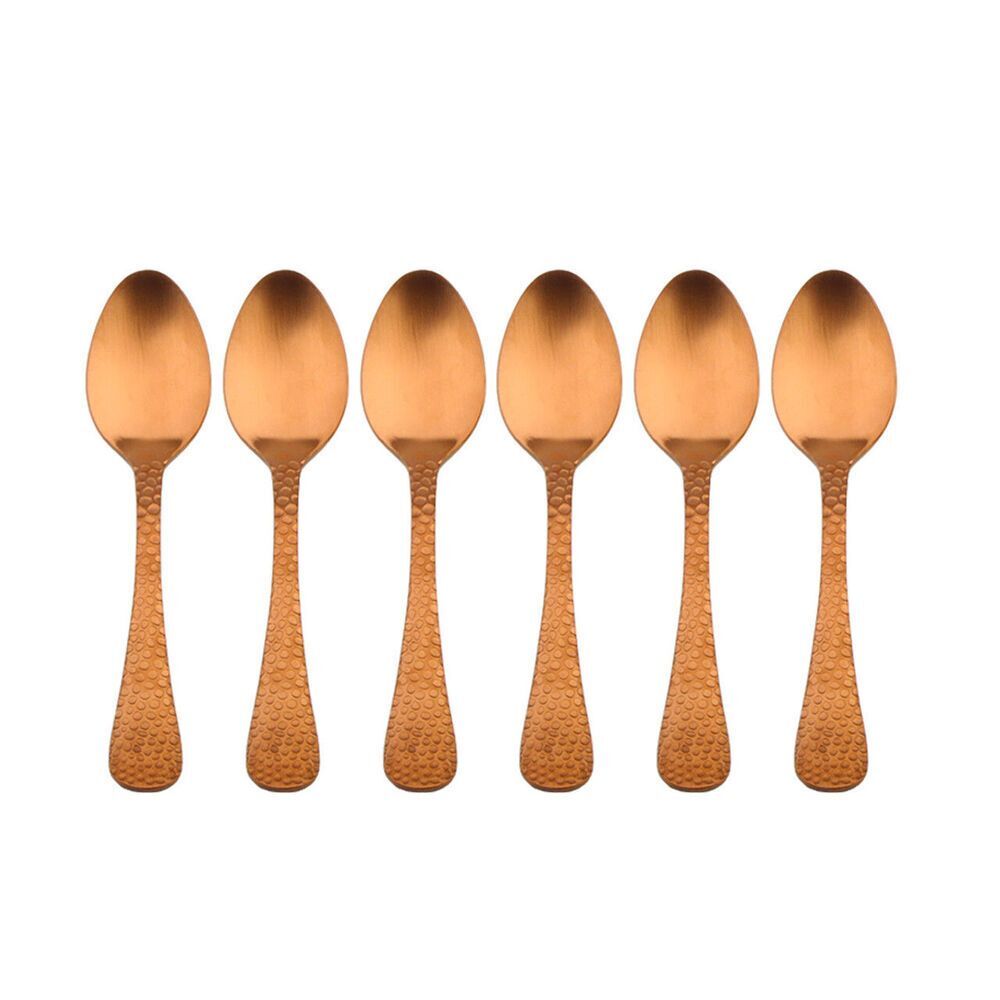 2x 6pc Coffee Culture Satin Copper Stainless Steel Tea Spoon Set 13.5cm