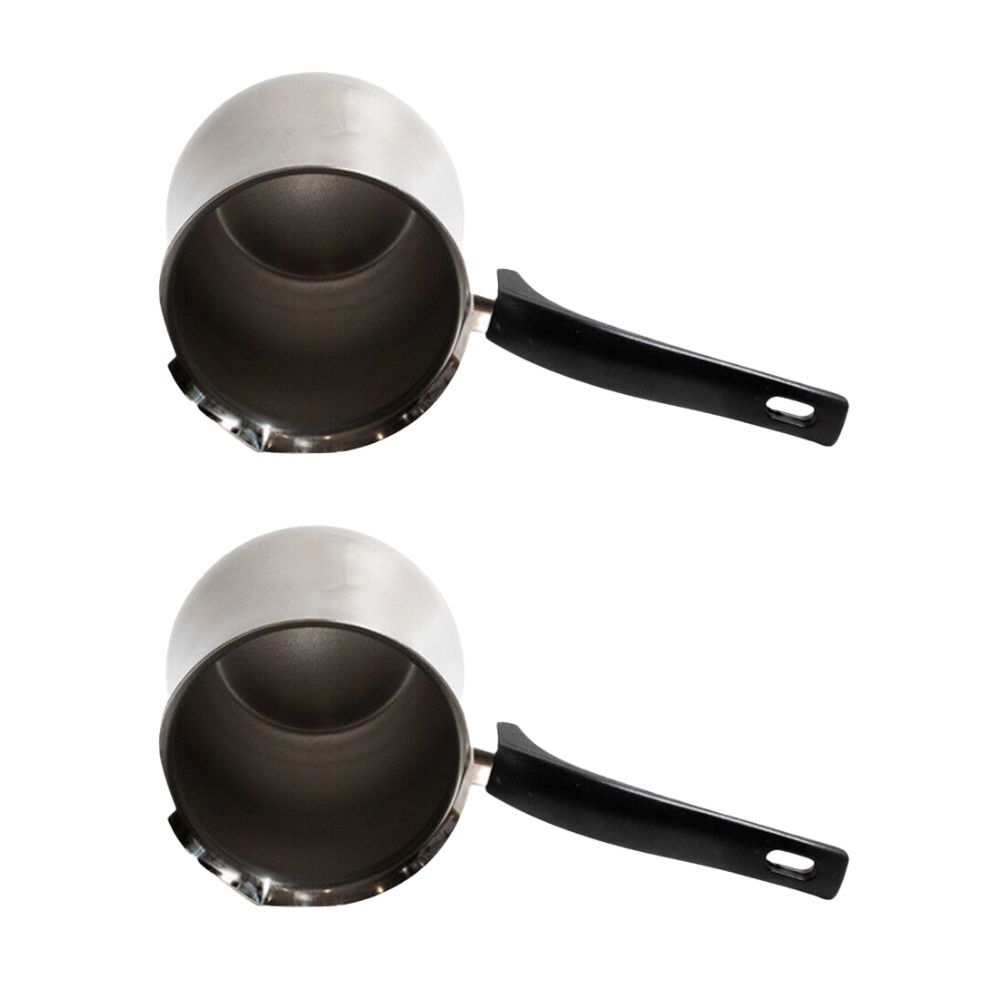 2PK Coffee Culture Stainless Steel 880ml Stovetop Turkish Coffee Pot - Silver