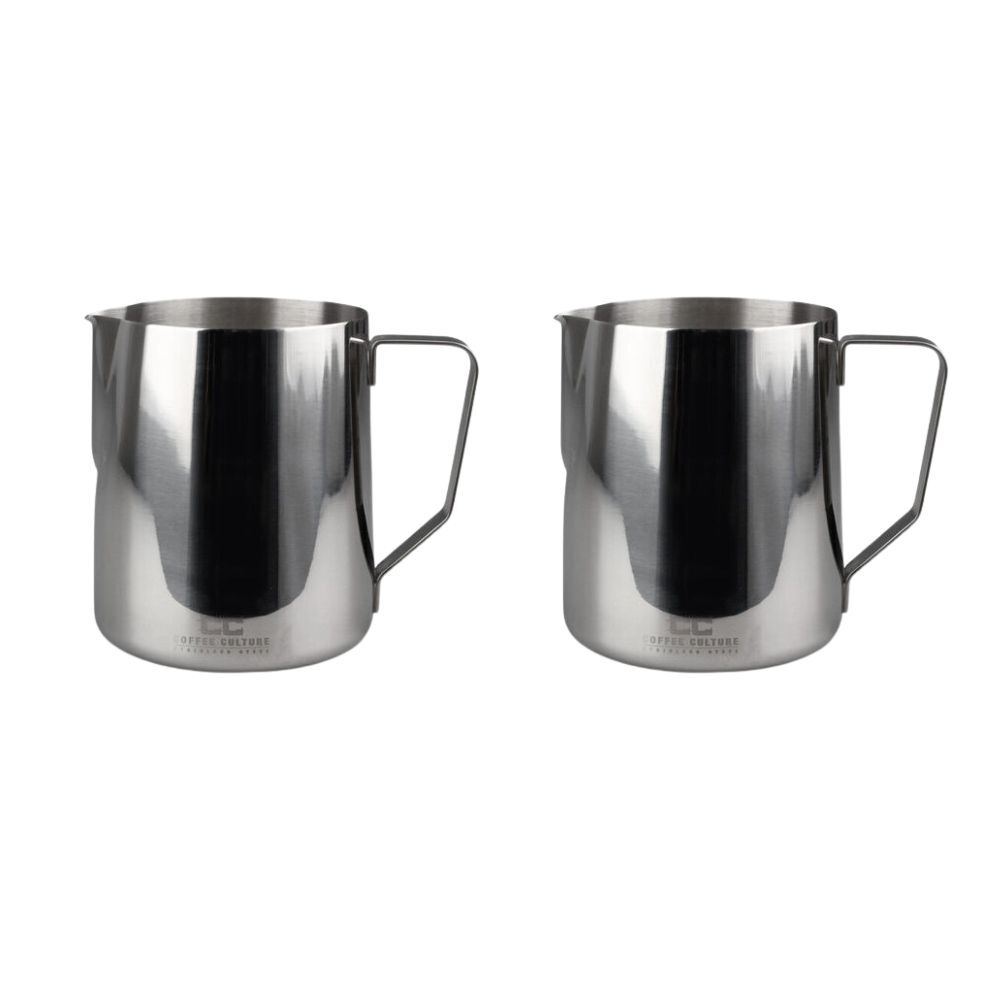 2PK Coffee Culture Stainless Steel 350ml Milk Frothing Jug - Silver