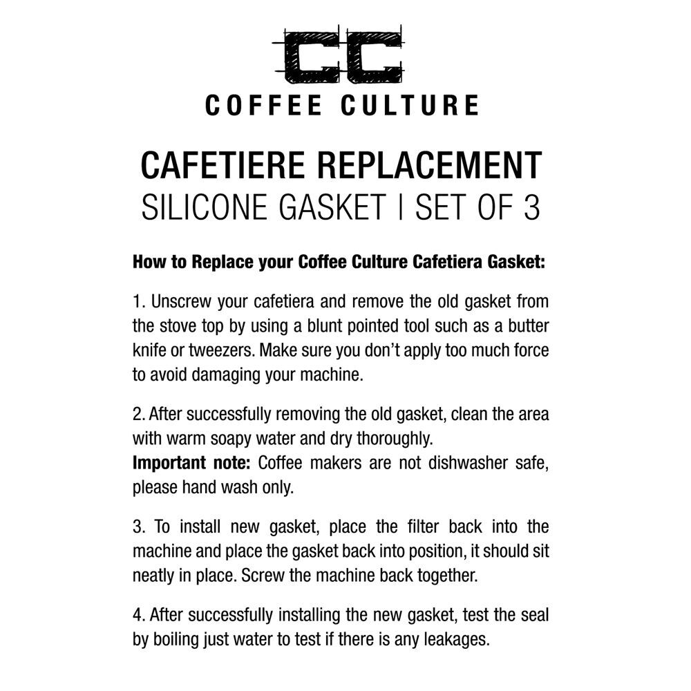 6x 3pc Coffee Culture 6-Cup Silicone Gasket For Stovetop Espresso Cup - White