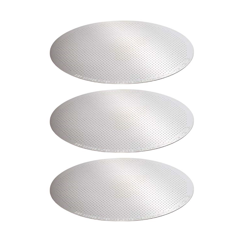 3PK Coffee Culture Stainless Steel Coffee Disk Filter 61mm - Silver