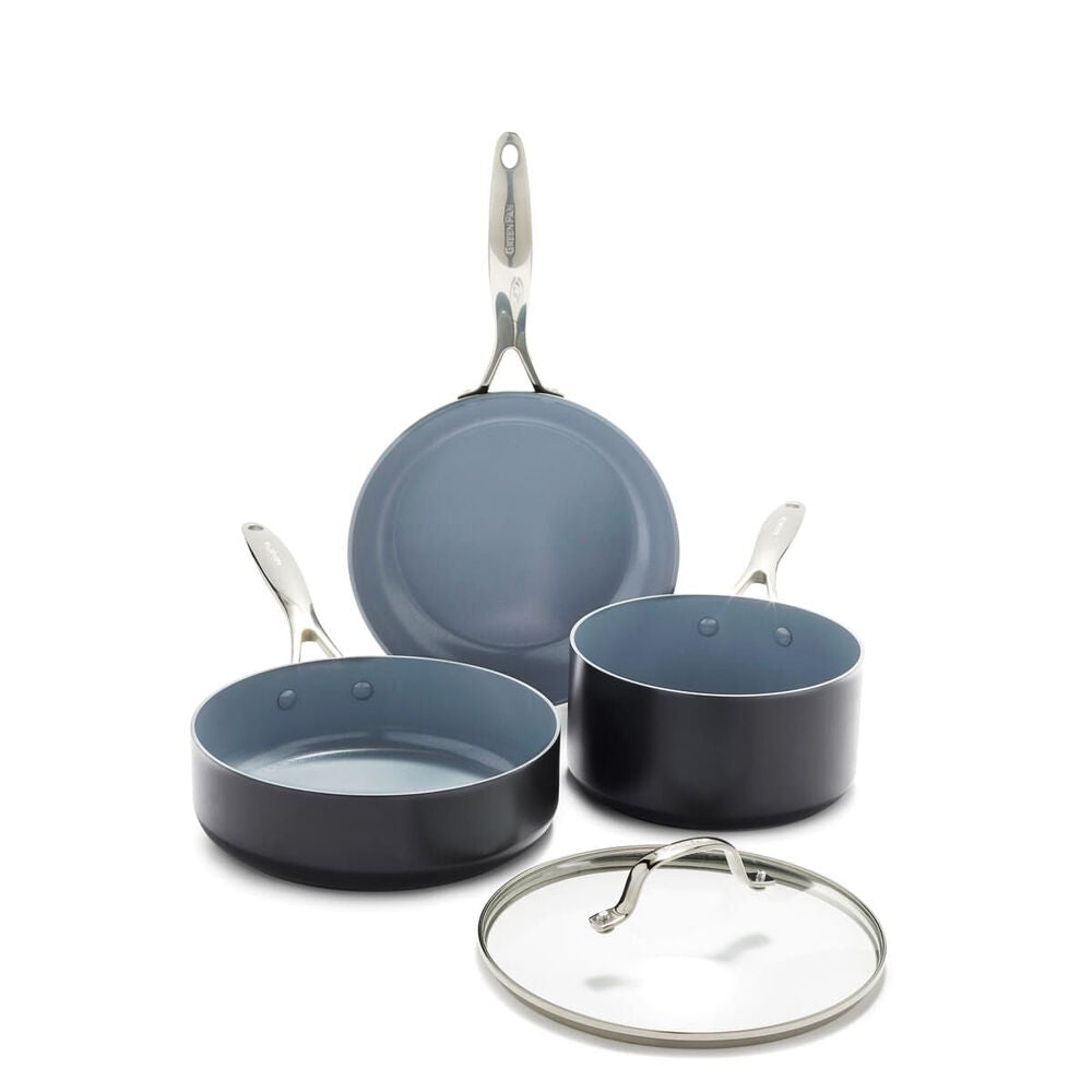 17pc Greenpan Aluminium Valencia Pro Cookware Set Dark Grey