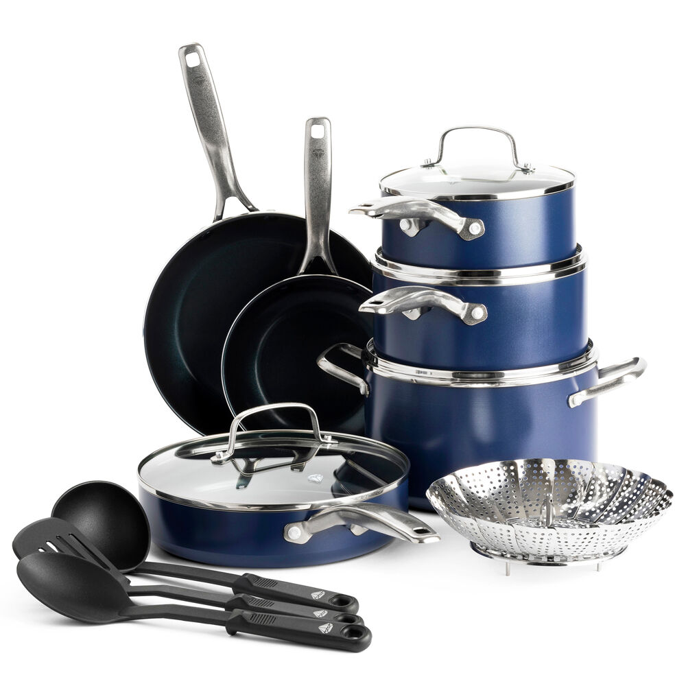 14pc Blue Diamond Classic Aluminium Cookware Set - Dark Blue