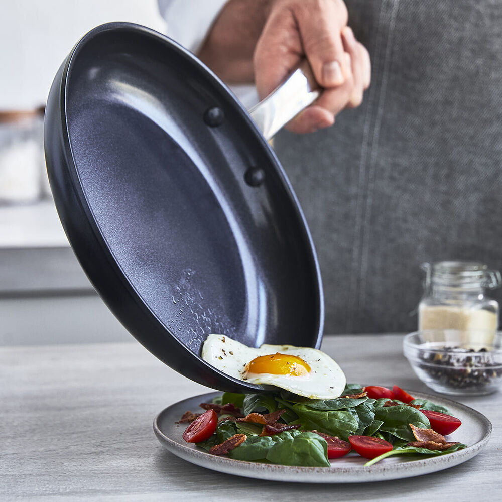 Greenpan 30cm Aluminium Chatham Frying Pan w/ Lid Black