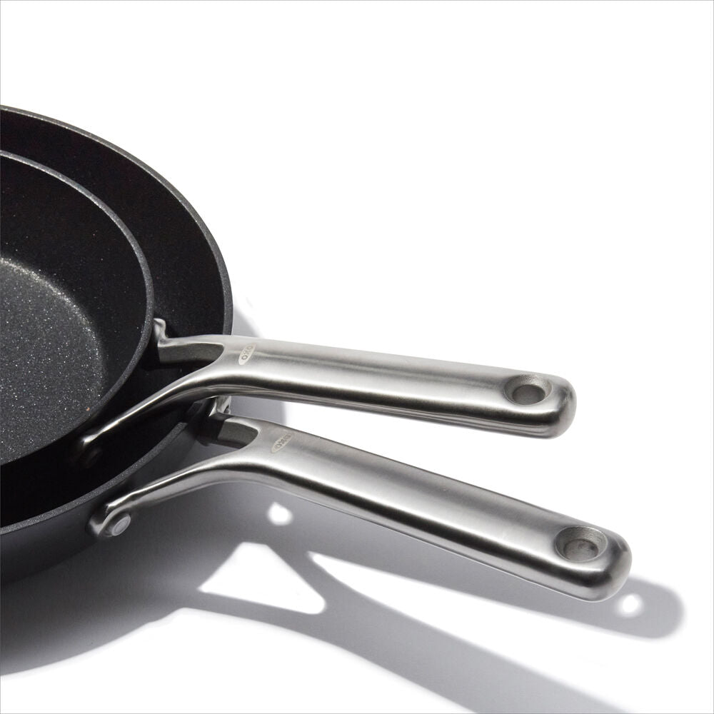 10pc OXO Ceramic Professional Non-Stick Cookware Set Grey