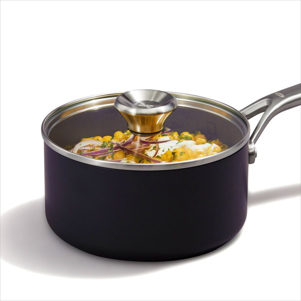 10pc OXO Ceramic Professional Non-Stick Cookware Set Grey