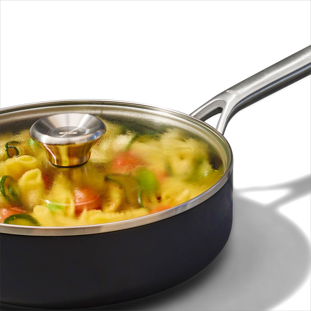 10pc OXO Ceramic Professional Non-Stick Cookware Set Grey