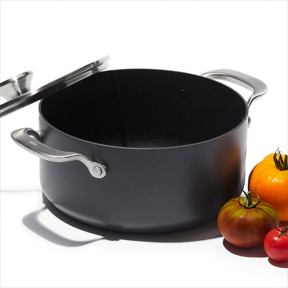 10pc OXO Ceramic Professional Non-Stick Cookware Set Grey