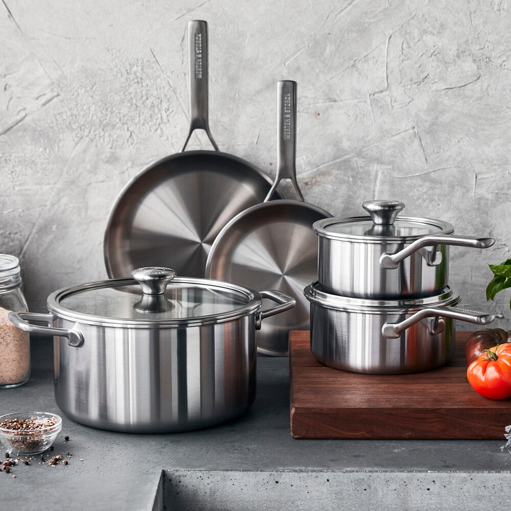 8pc Merten & Storck Tri-Ply Stainless Steel Induction Pots & Pans Set