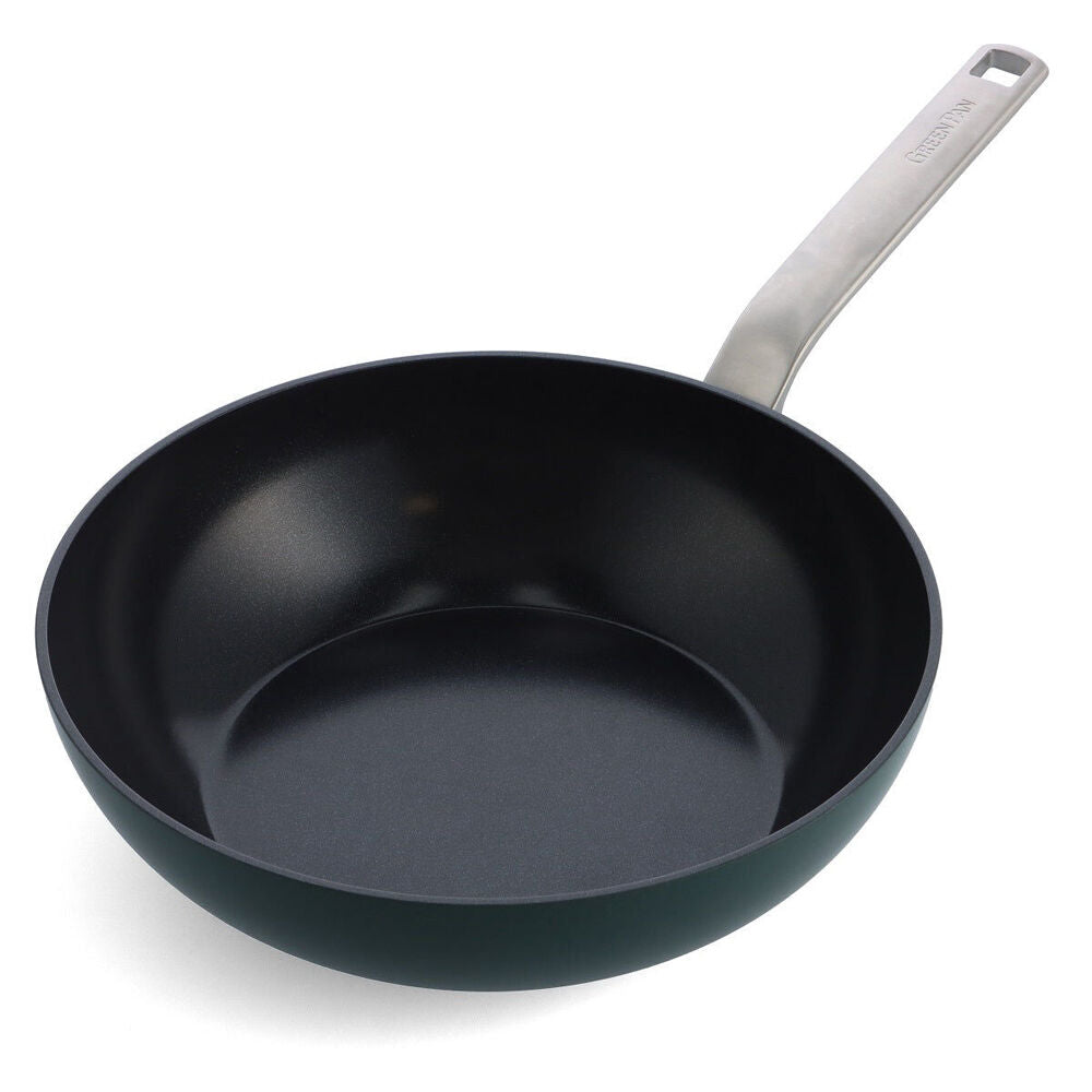 Greenpan 28cm Evolution Ceramic Non-Stick Wok Moroccan Green