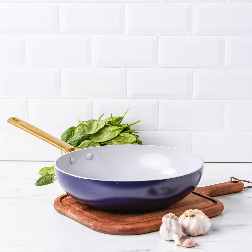 GreenPan Padova Dark Blue Open Wok 28cm Home Kitchen Cookware