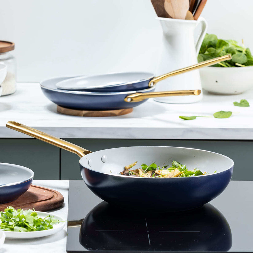 GreenPan Padova Dark Blue Open Wok 28cm Home Kitchen Cookware