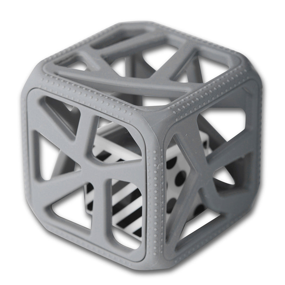 Malarkey Kids Chew Cube Baby/Infant Sensory Rattle/Teether Toy Grey