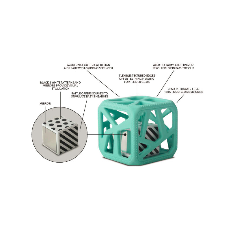 Malarkey Kids Chew Cube Baby/Infant Sensory Rattle/Teether Toy Mint