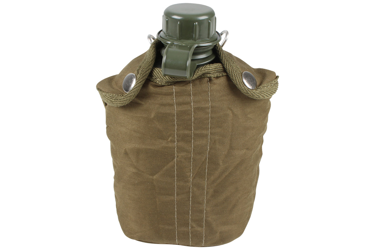 2PK Cockatoo Camping 1qt Canteen Water Container w/ Cover - Army Green