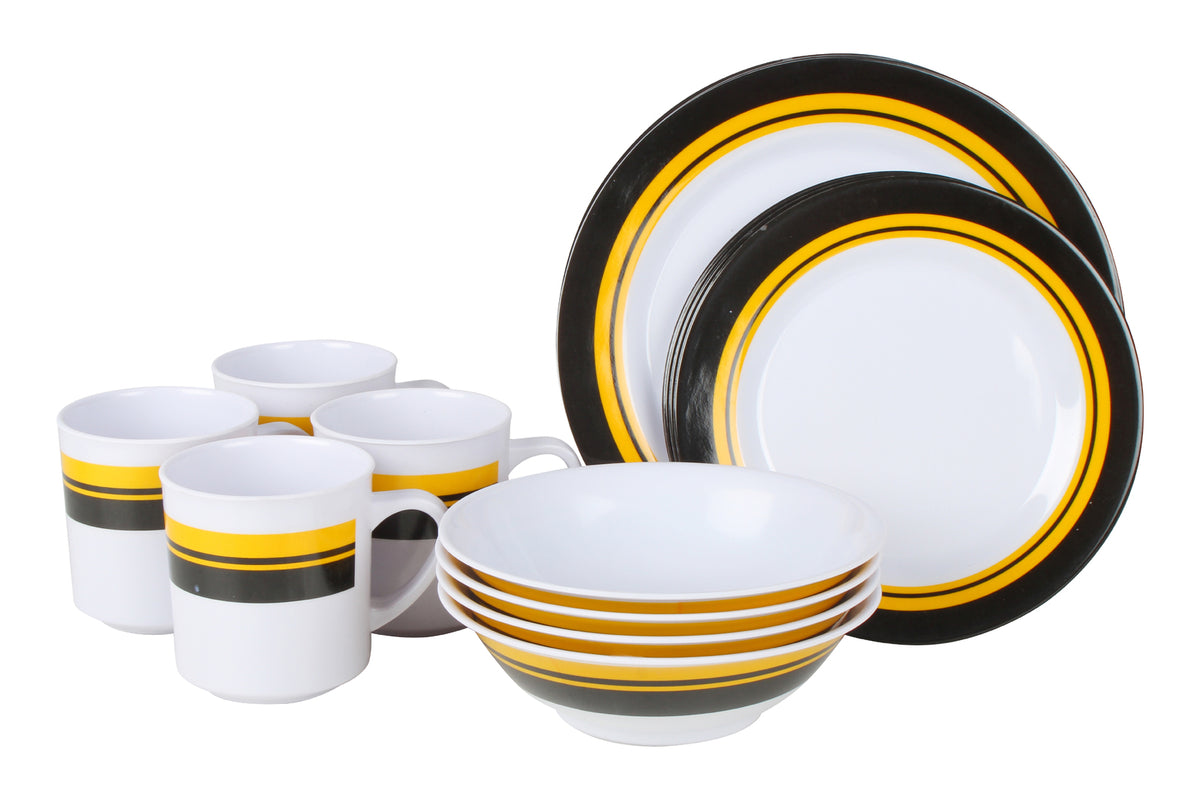 16pc Camping Cockatoo Dinner Set Melamine Plate/Bowl/Mug