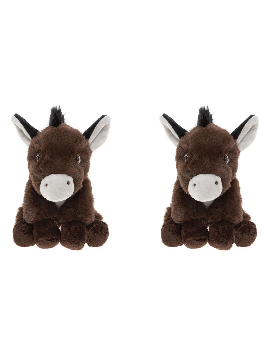 2PK Charlie Bears Kids Plush Toy Donkey Cuddle Club Collection 0Y+ Brown
