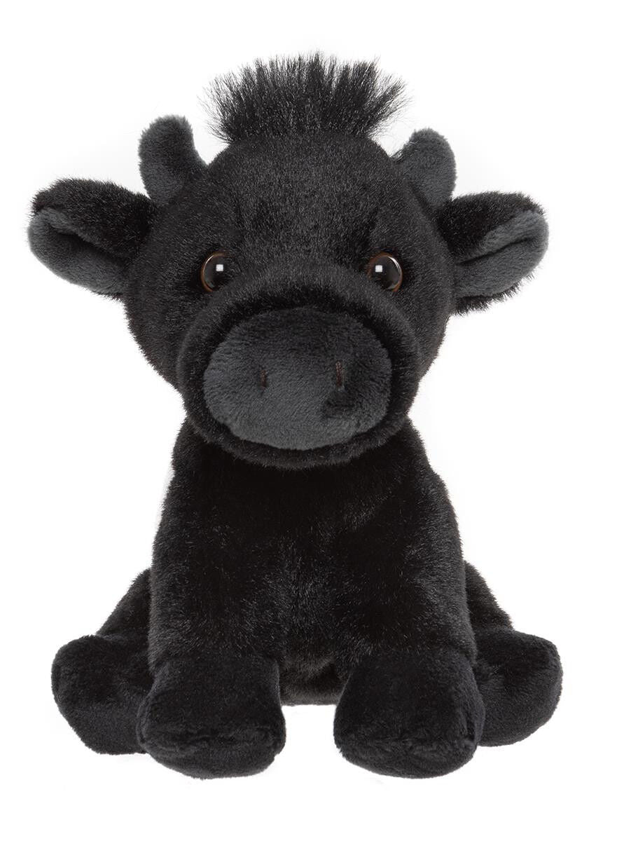 2PK Charlie Bears Kids Plush Toy Belted Cow Cuddle Club Collection 0Y+ Black